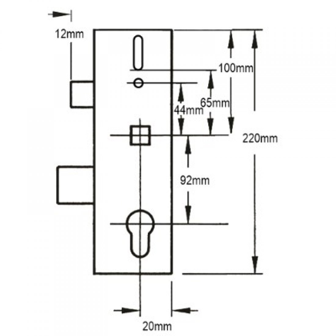 Era Surelock Lockcase Thin Deadbolt version Split spindle